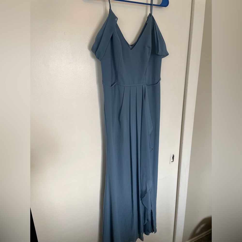 Steel Blue David’s Bridal Dress - Picture 3 of 6